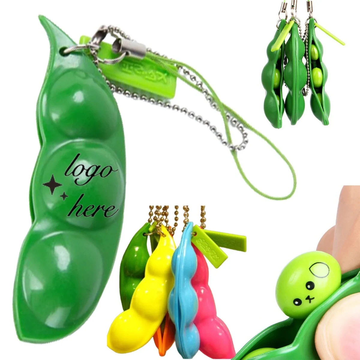 Stress Ball Edamame Keychain 1