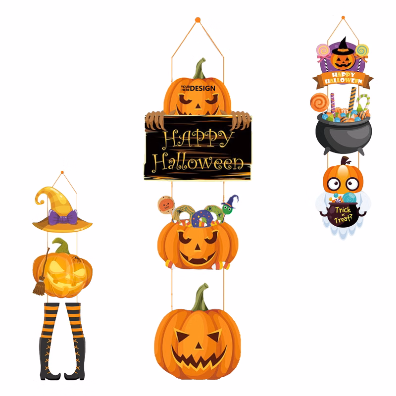 Halloween Boxwood Party Door Ornament