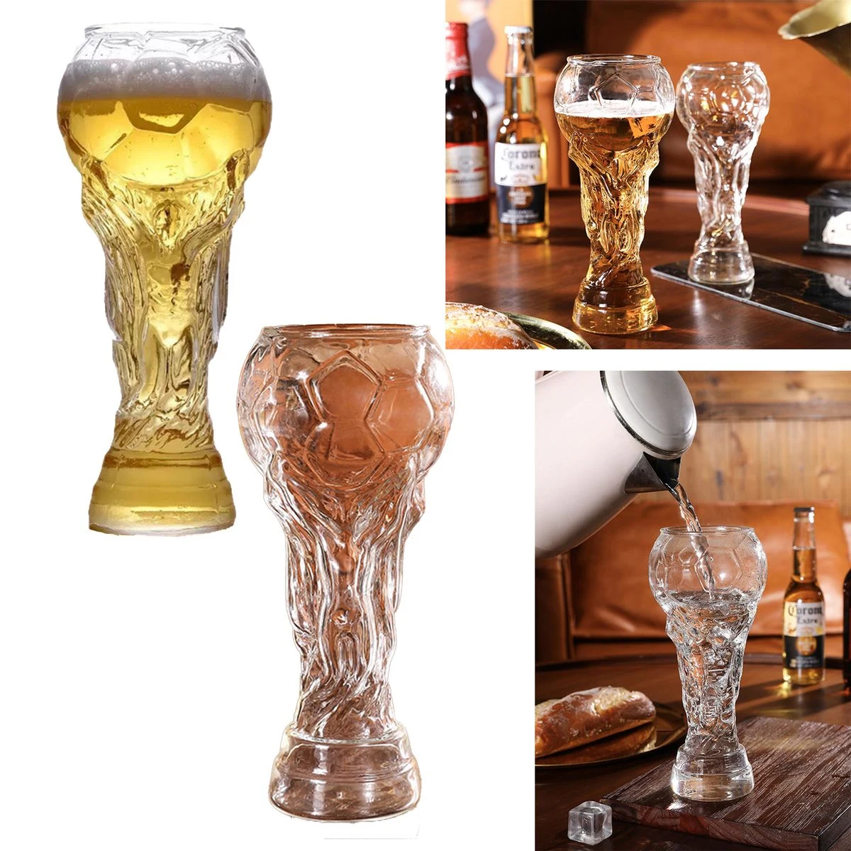 20 oz Beer Glass Football Shape 1