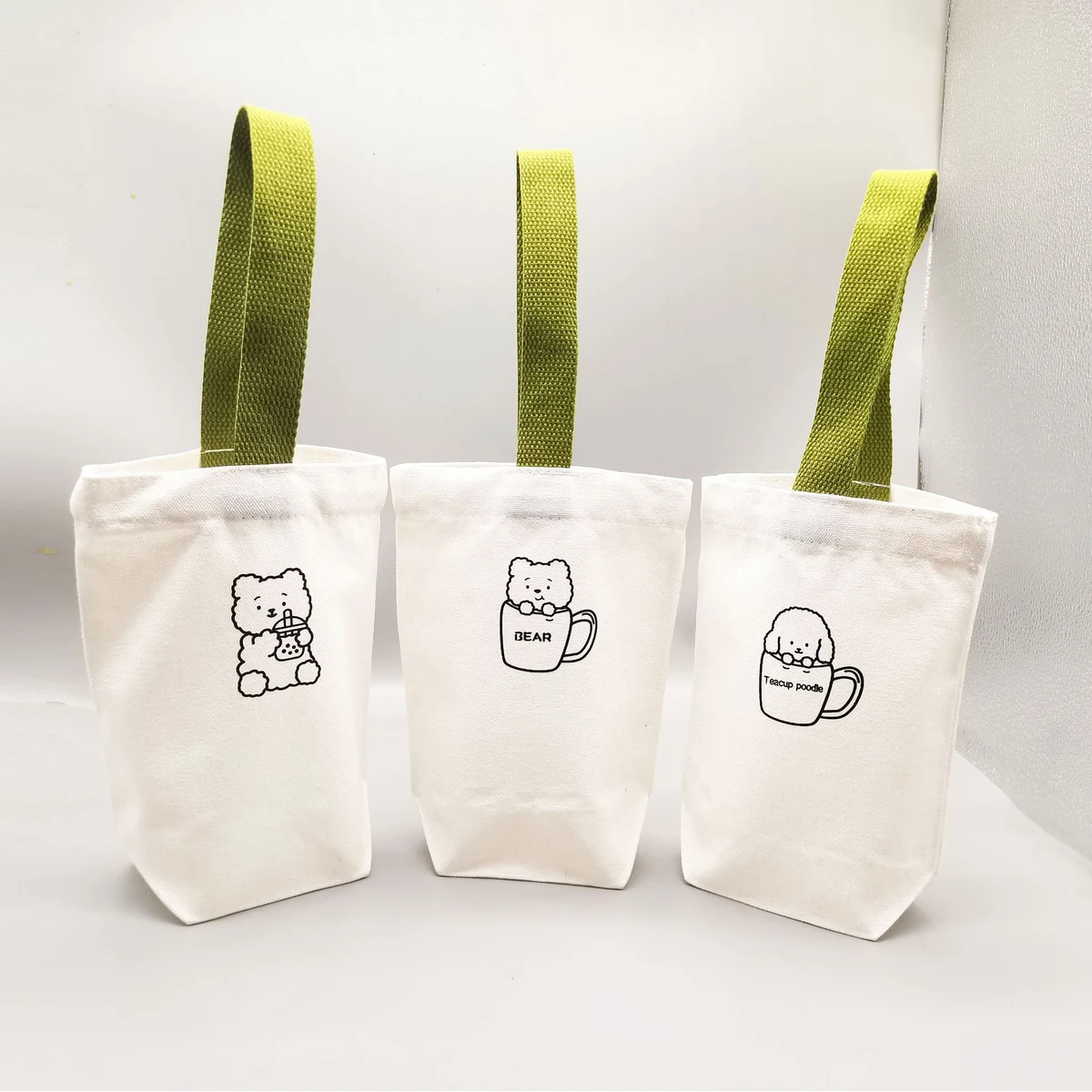 portable canvas cup carrier, custom tote bag with logo imprint 1