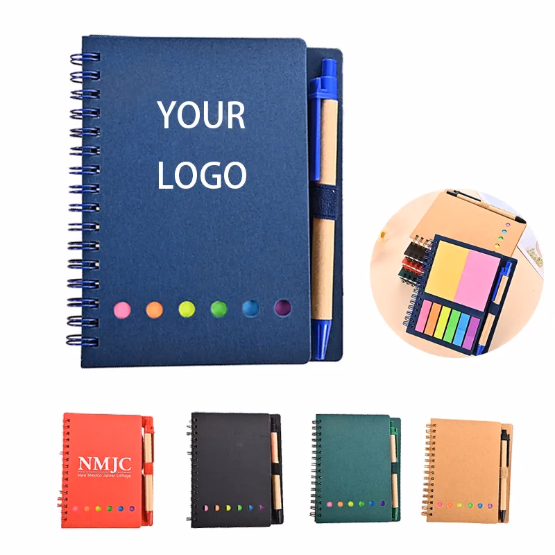 Lined Spiral Notebook Cover Notepad with Pen
