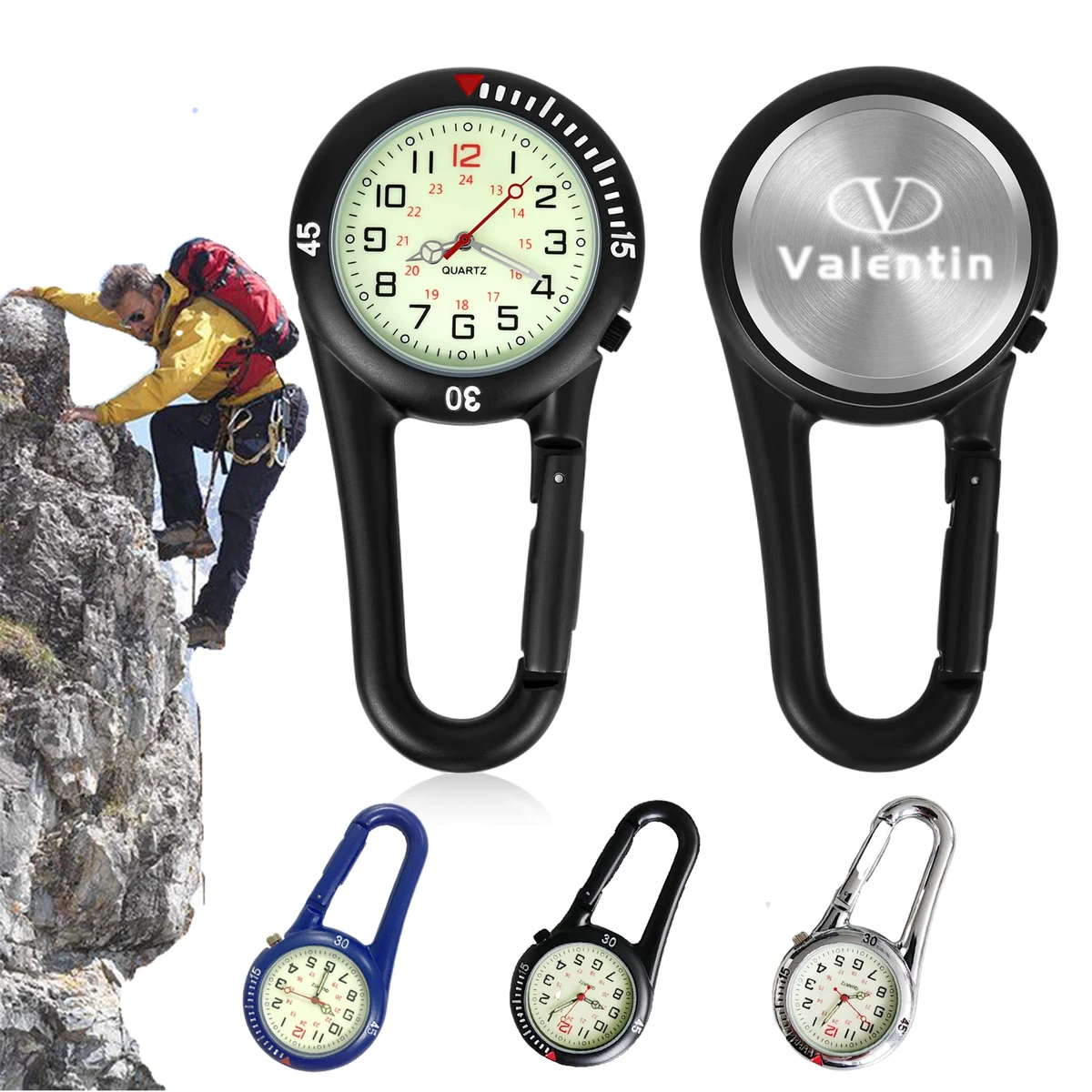 Carabiner Luminous Pocket Watch 1