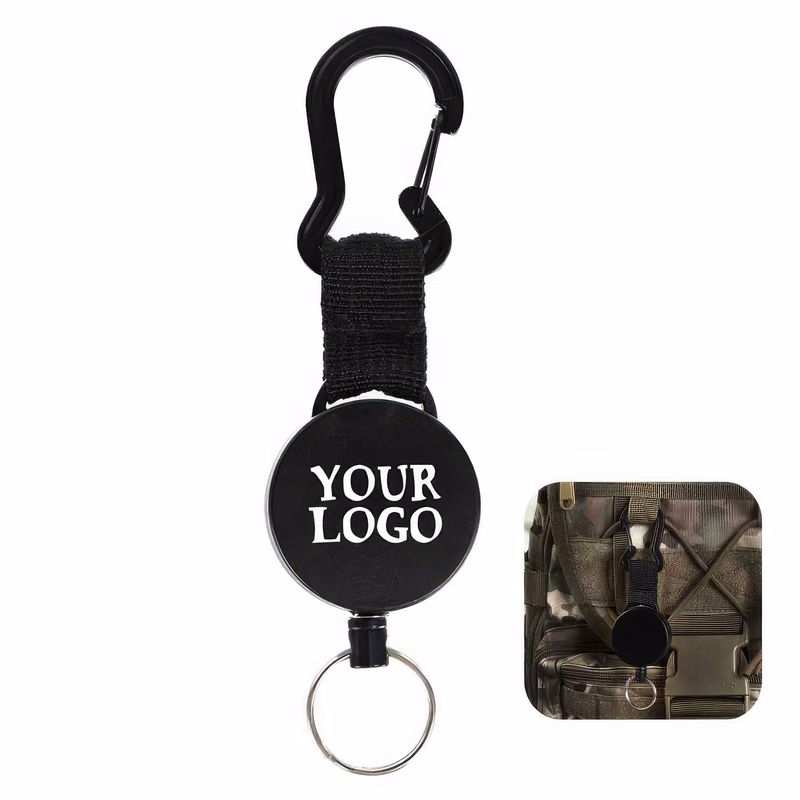 Heavy Duty Key Holder Belt Clip Retractable Carabiner