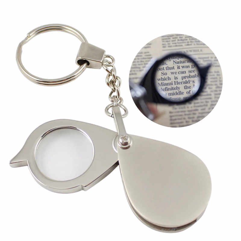 MOQ 50 10X Portable Folding Magnifier Key Chain