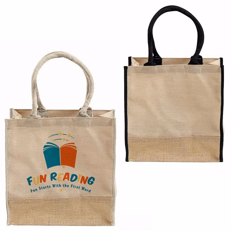 Sunset Square Jute Tote Bag
