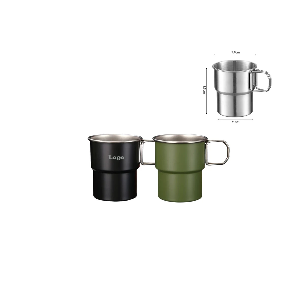 300ml Portable Stackable Stainless Steel Drinking Coffee Cup 1