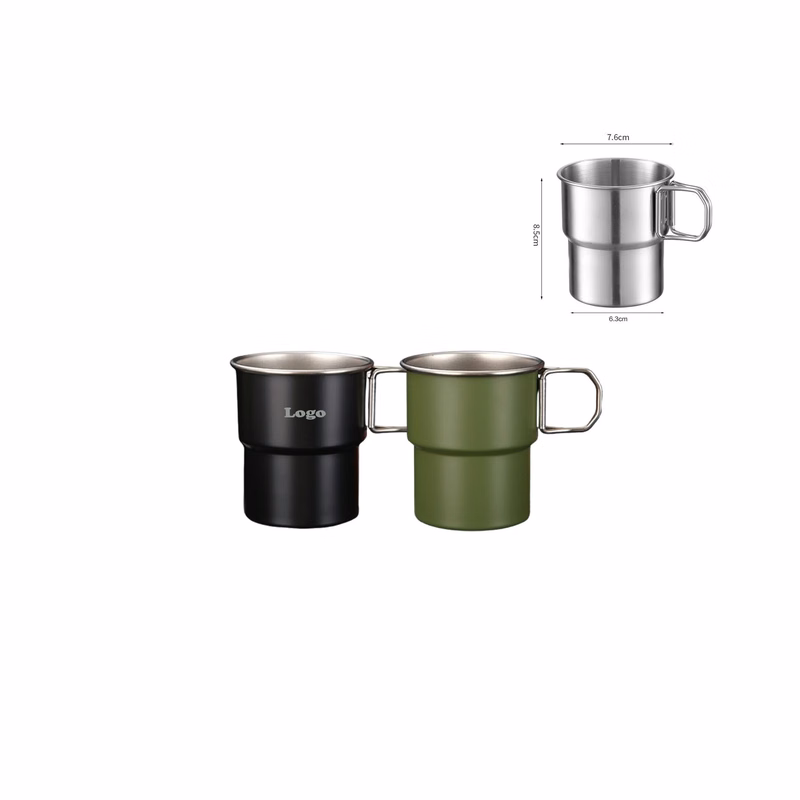 300ml Portable Stackable Stainless Steel Drinking Coffee Cup