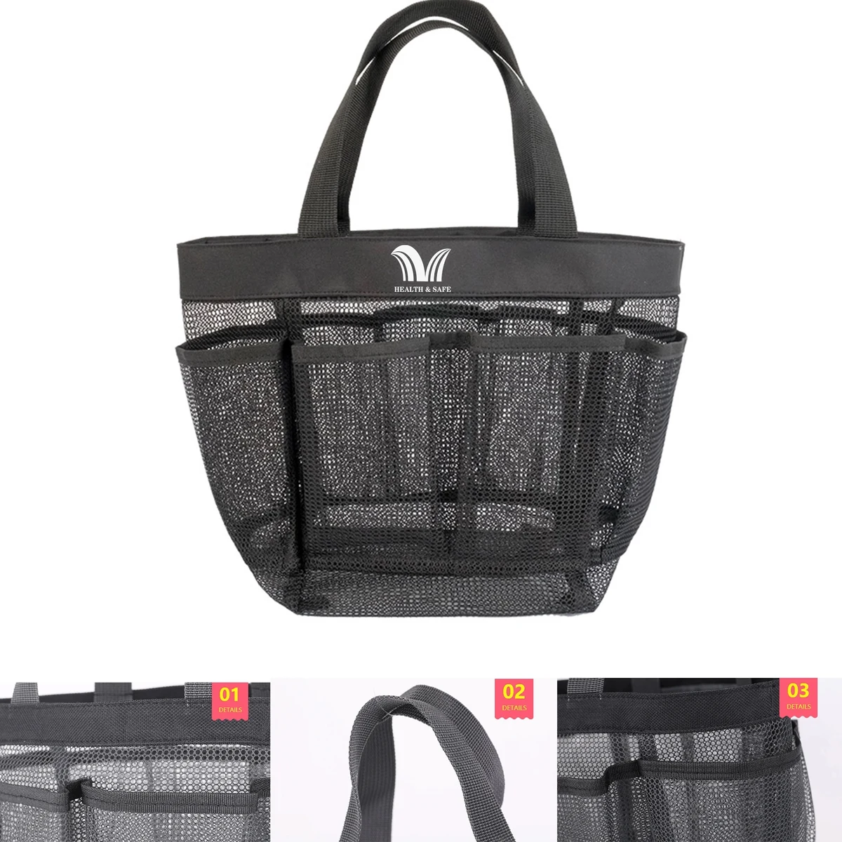 Pockets Foldable Mesh Beach Bag 1