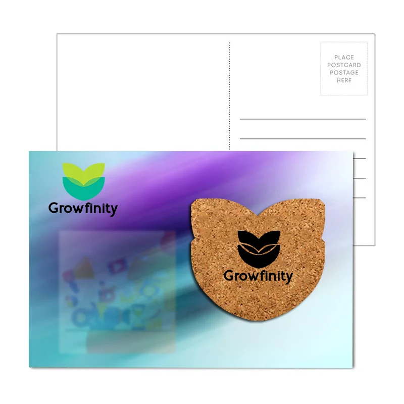 Post Card with Piggy Bank Cork Coaster 1