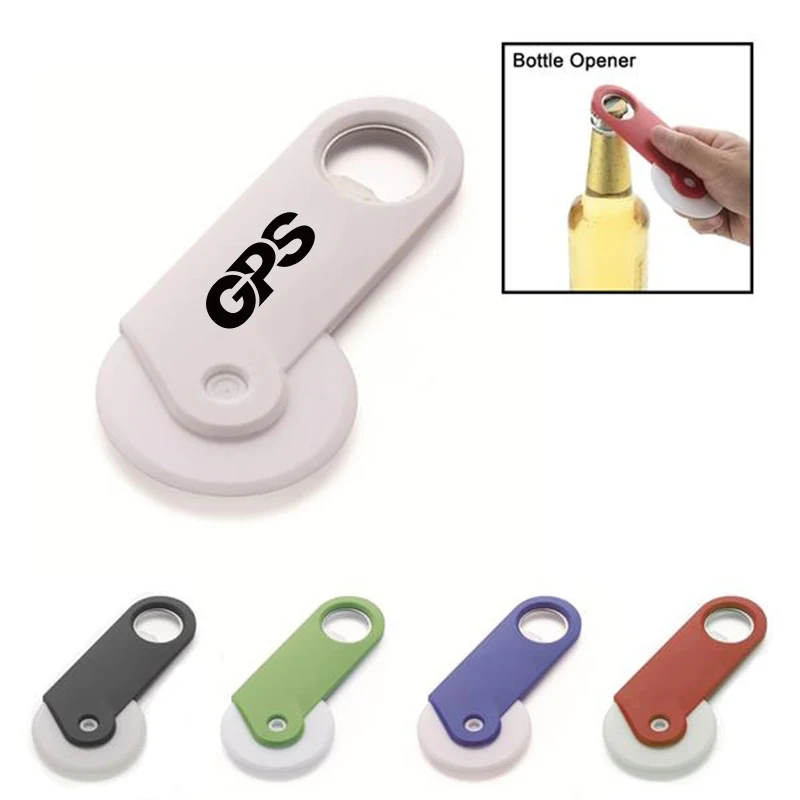 5 1/4 " Pizza Cutter with Bottle Opener 1