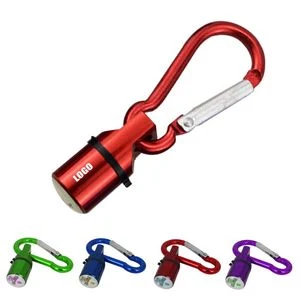 Metal LED Safety Light For Pets Push Button Activation With Carabiner 1
