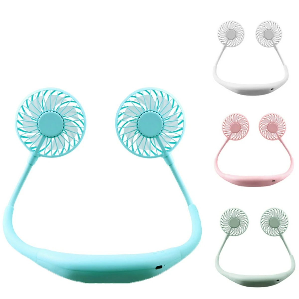 2000mA USB Rechargeable Portable Neck Fan 1
