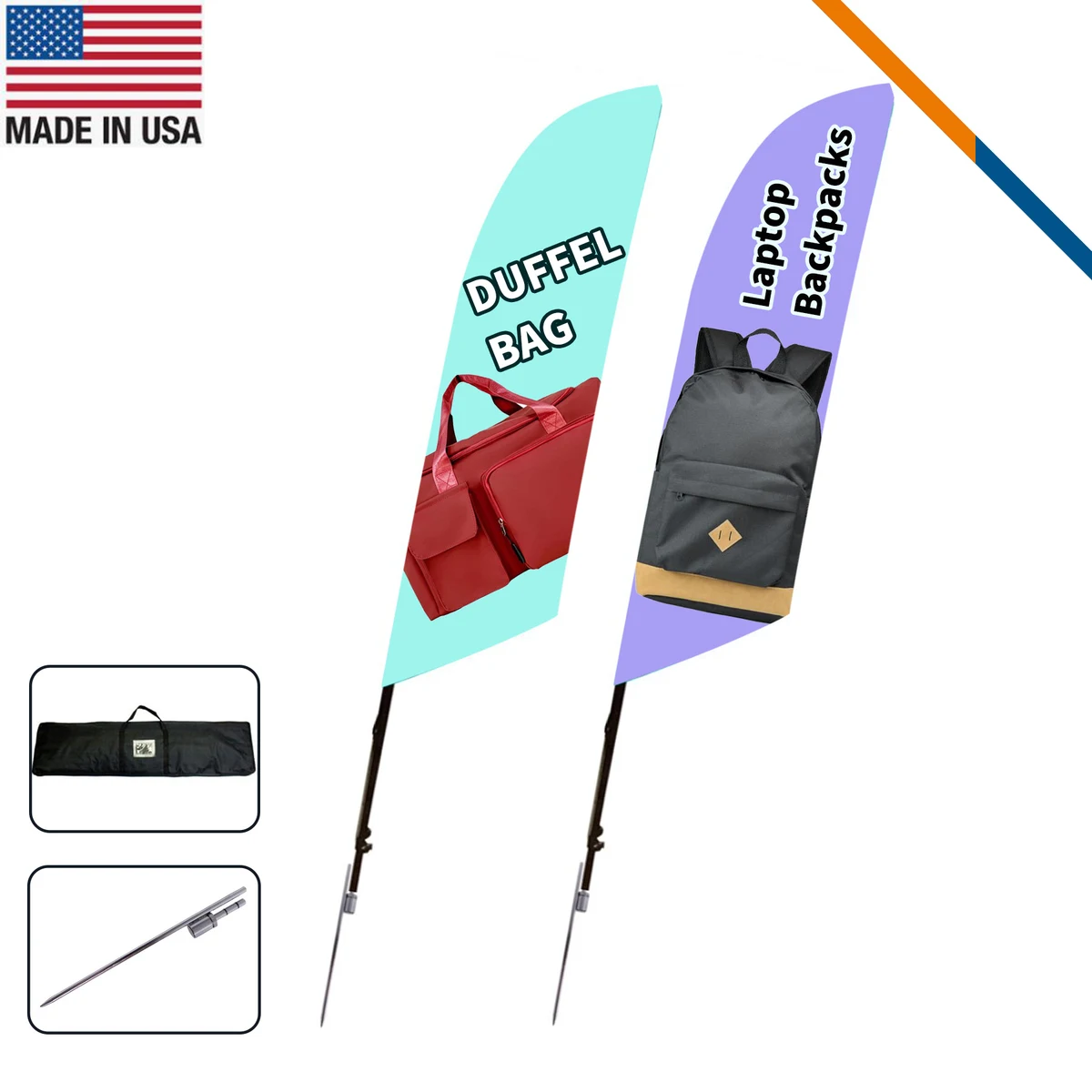 10' Mreop Double-Sided Angle Flag 1