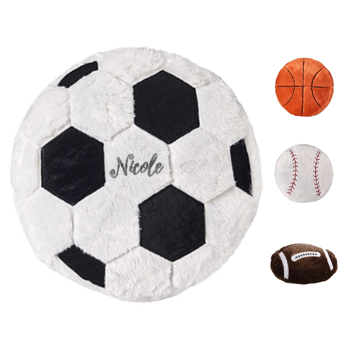 Soccer Football Basketball Pattern Plush Pillow Cushion 1