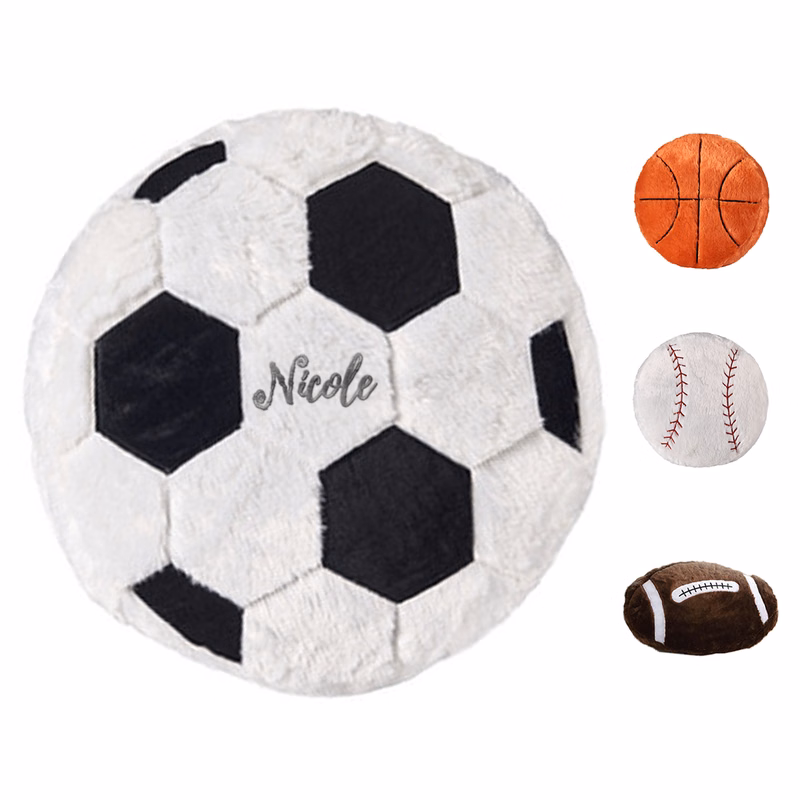 Soccer Football Basketball Pattern Plush Pillow Cushion