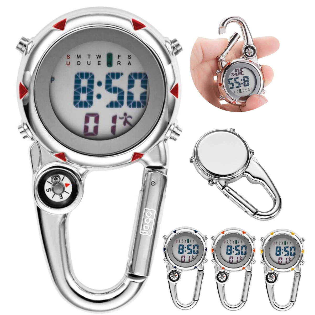 Digital Carabiner Watch w/ Compass 1