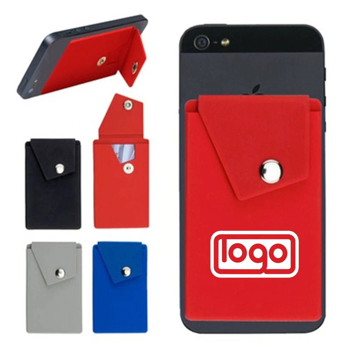 Phone Card Holder Silicone Wallet with Stand 1