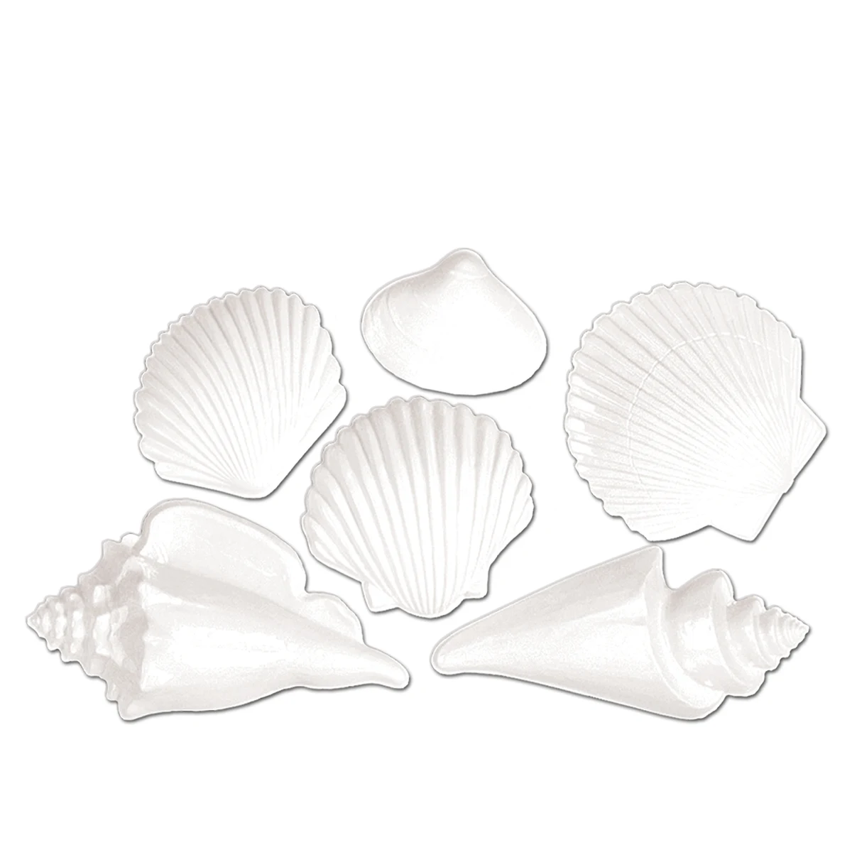 White Plastic Seashells 1