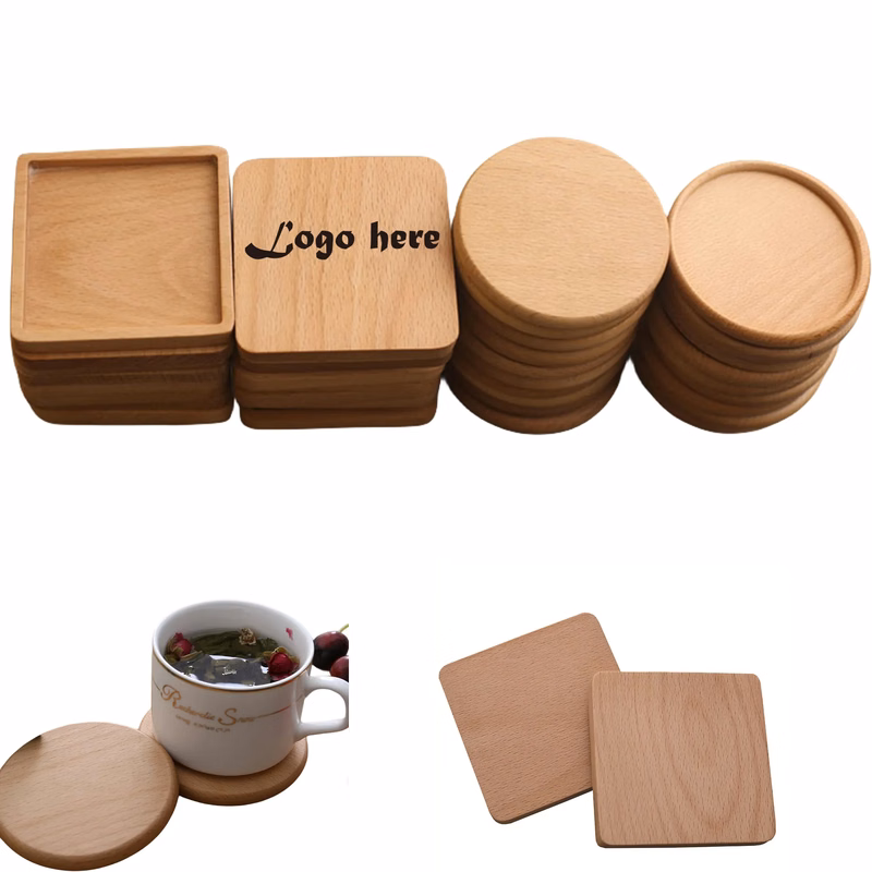 3.5" Customize Anti-spill Design Wood Coaster