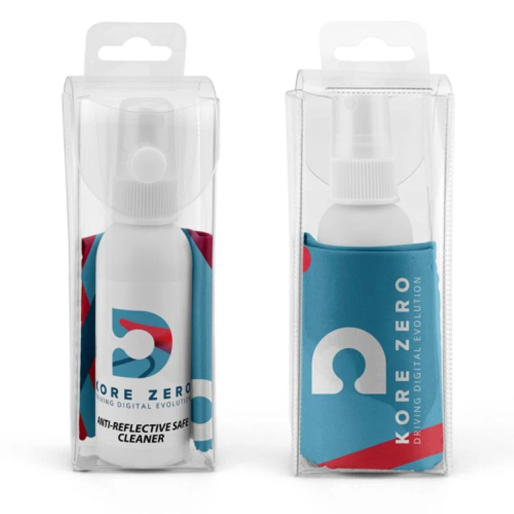 Ultra Opper Fiber Snap Pack Cleaner Kit - Full Color White Bottle, Full Color Cloth 1