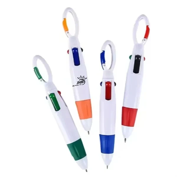 Stylish Four Color Multi-ink Pen with Carabiner 1