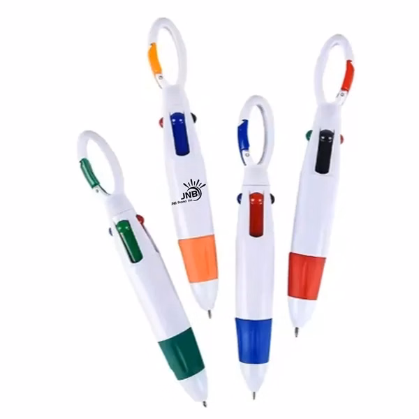 Stylish Four Color Multi-ink Pen with Carabiner
