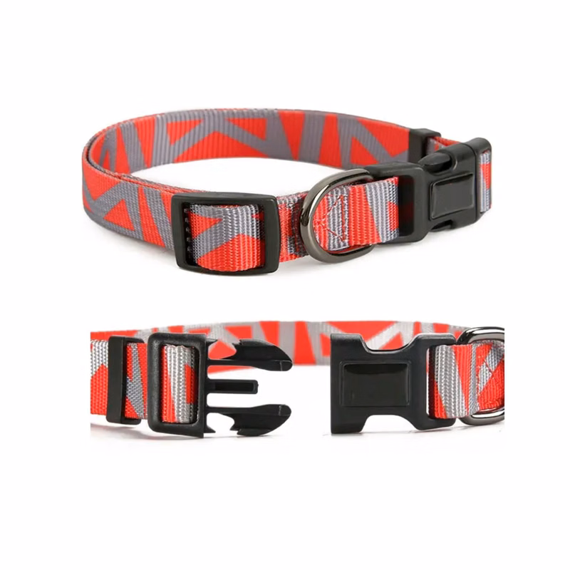 Scren Printed Adjustable Pet Collar with Buckle Release
