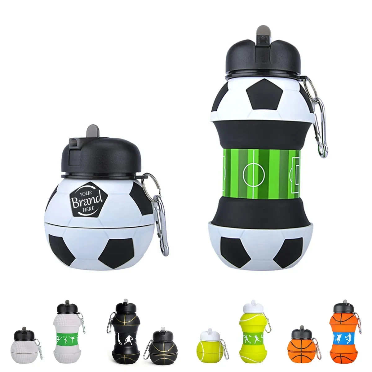 Soccer Sports Collapsible Water Bottle 1