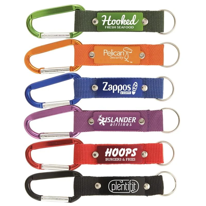Strap Happy Keychain - Laser Engraved Key Tag with Carabiner 1