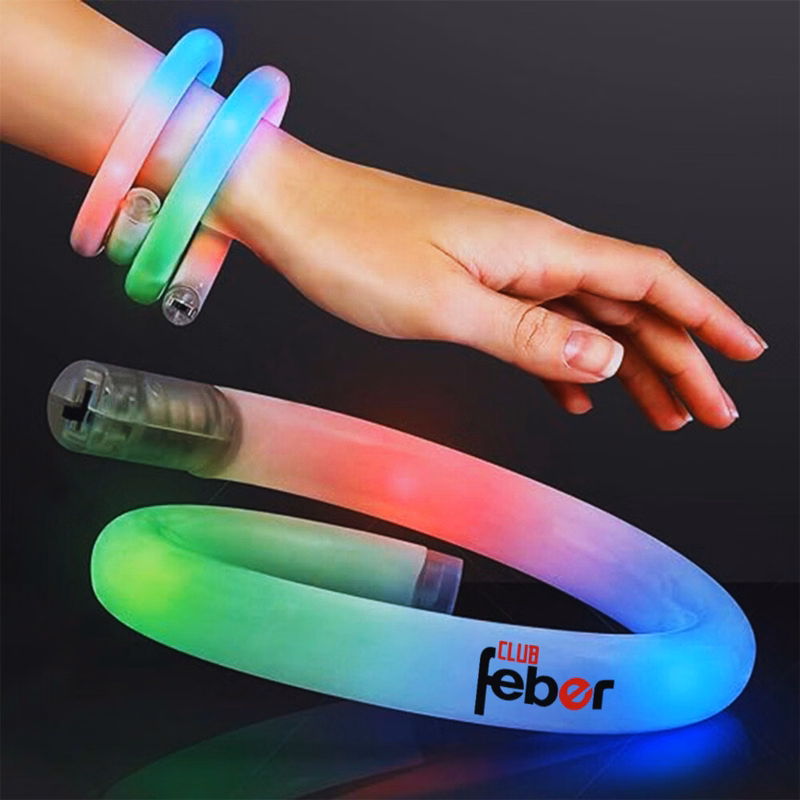Flashing LED Tube Bracelet - Rainbow Light