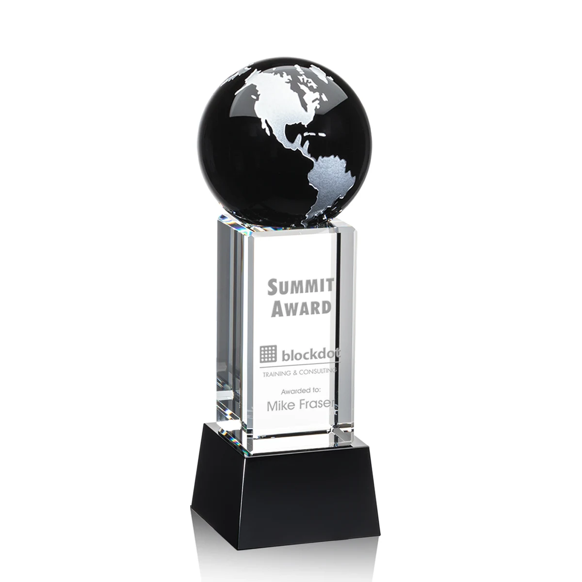 Luz Globe Award on Base - Black/Silver 1