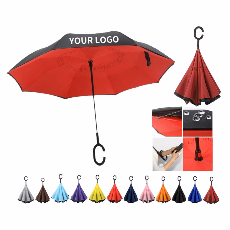 Reverse Folding Umbrella with Hands Free Handle