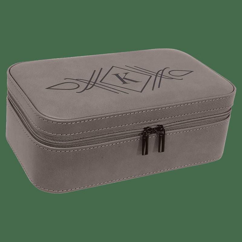 7 1/2" X 4 1/2" Gray Leatherette Jewelry Box
