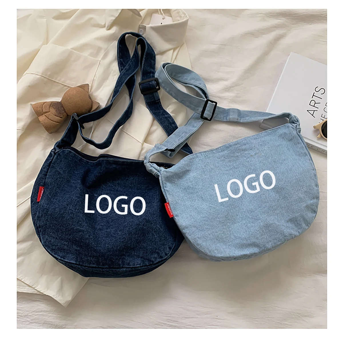 Denim Indigo Cross Body Women Shoulder Bag 1