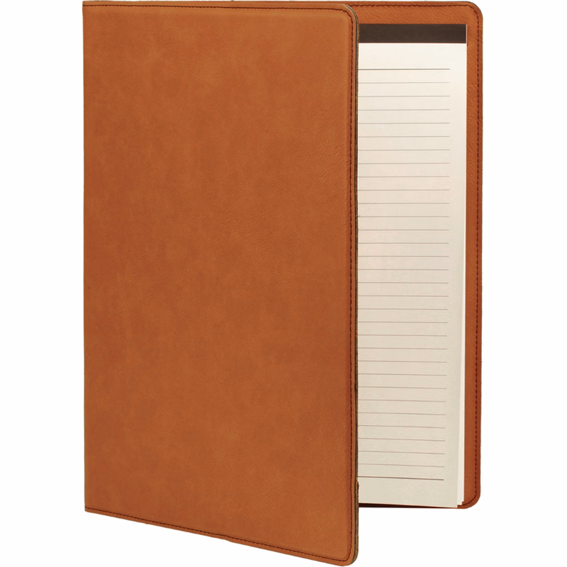 9 1/2" x 12" Rawhide Leatherette Portfolio with Notepad