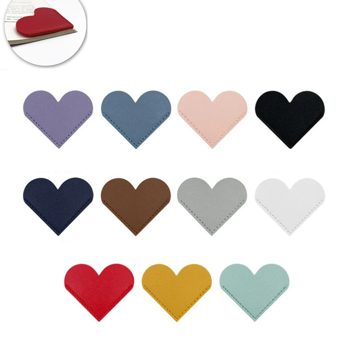 Custom Leather Heart Corner Bookmark 1