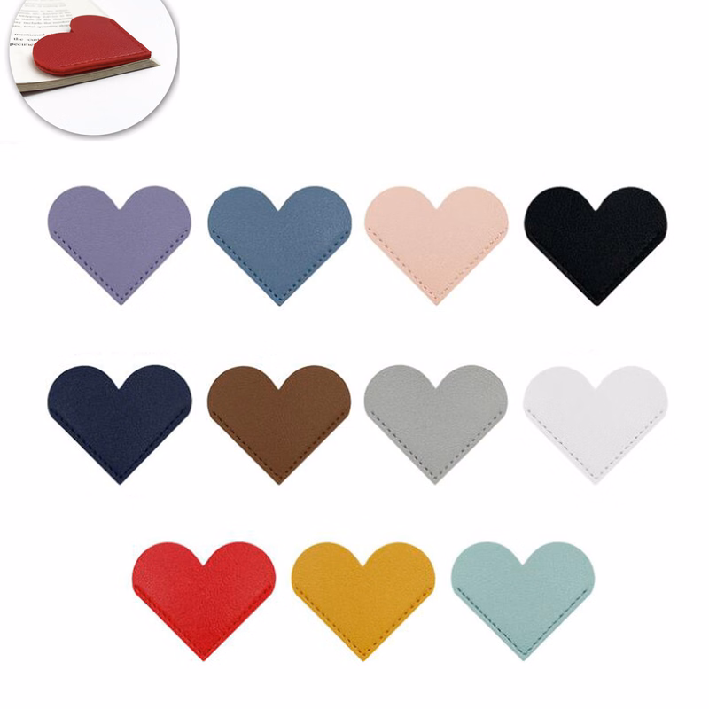 Custom Leather Heart Corner Bookmark