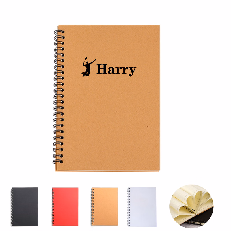 A5 Kraft Cover Ruled Spiral Notebook