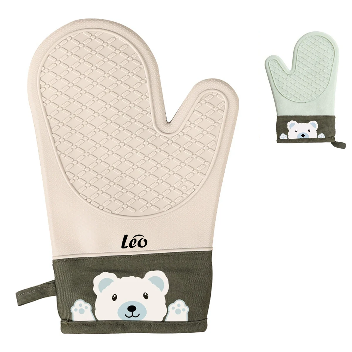 Heat-Resistant Non-Slip Silicone Oven Gloves – Thickened 1
