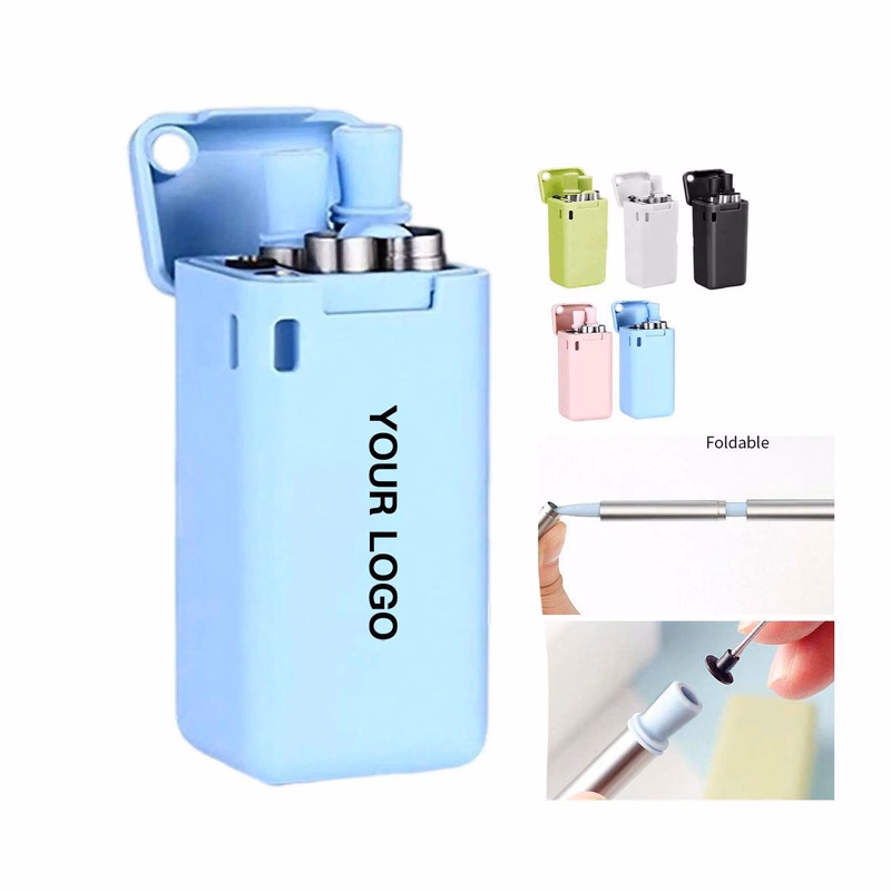 Compact Stainless Steel Straw Kit with Carry Case