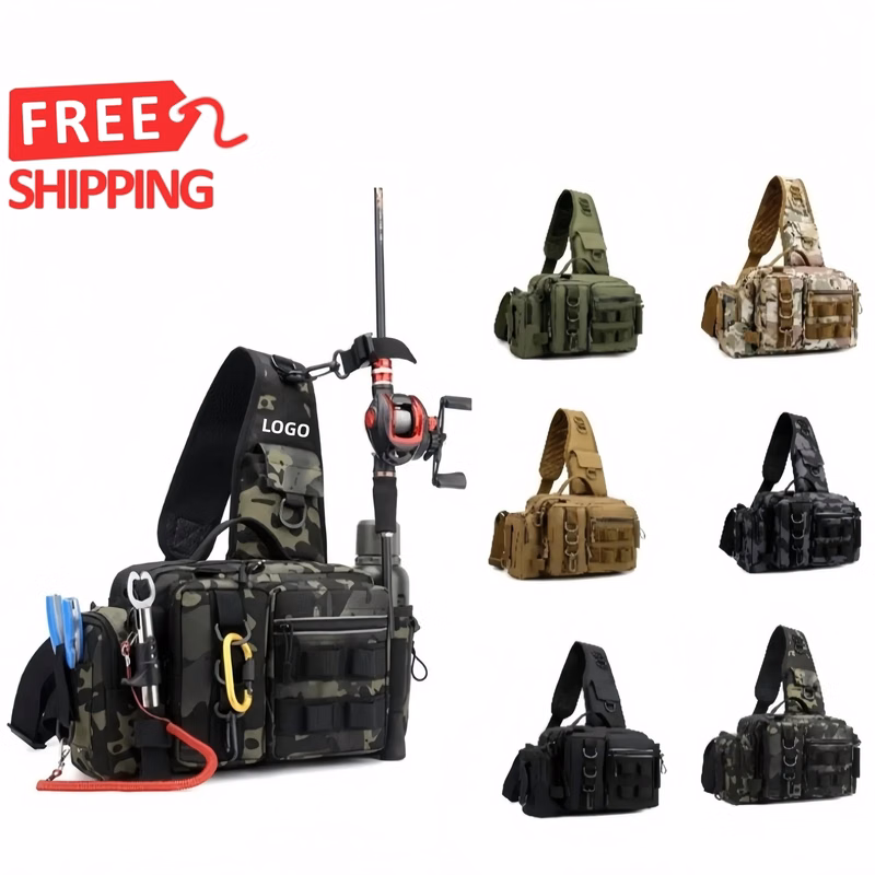 Camo Fishing Tackle Sling Waist Bag
