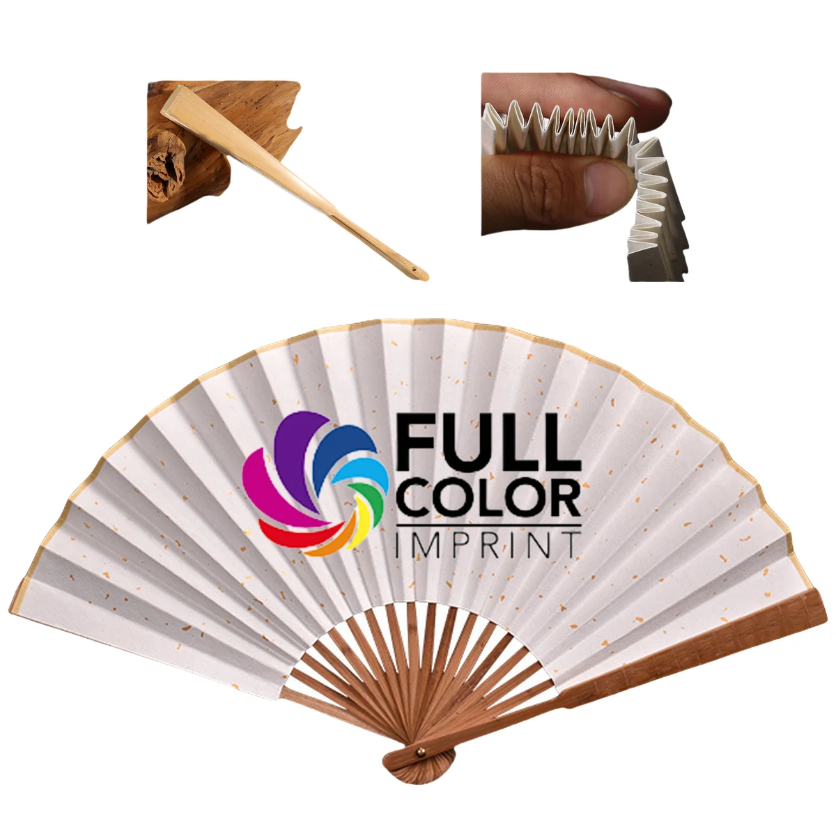 Full Color Collapsible Summer Paper Hand Fan MOQ100 1