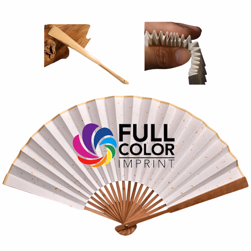 Full Color Collapsible Summer Paper Hand Fan MOQ100