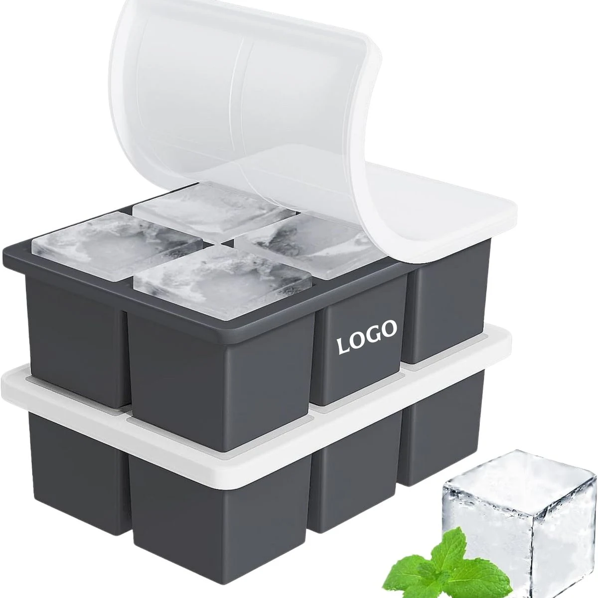 Thin 6-Cavity Ice Cube Mold With Lid 1