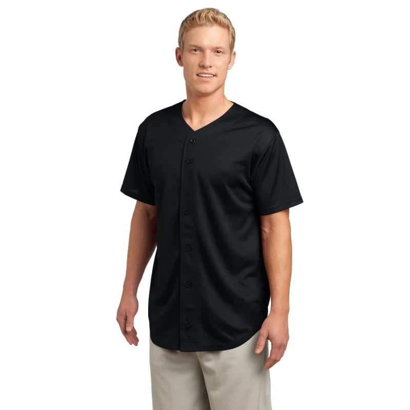 Sport-Tek PosiCharge Tough Mesh Full-Button Jersey. 1