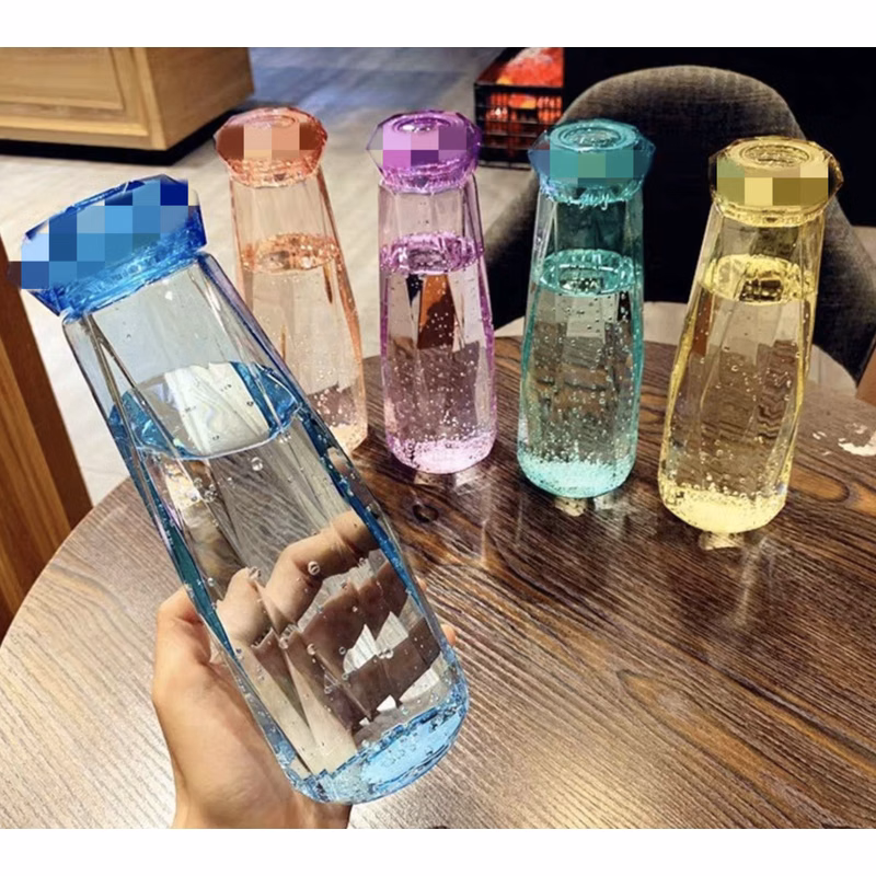 17 Oz Rhombus Borosilicate Glass Waterbottle