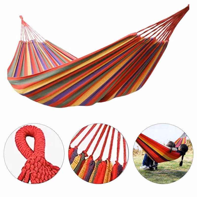 Canvas Camping Striped Hammock