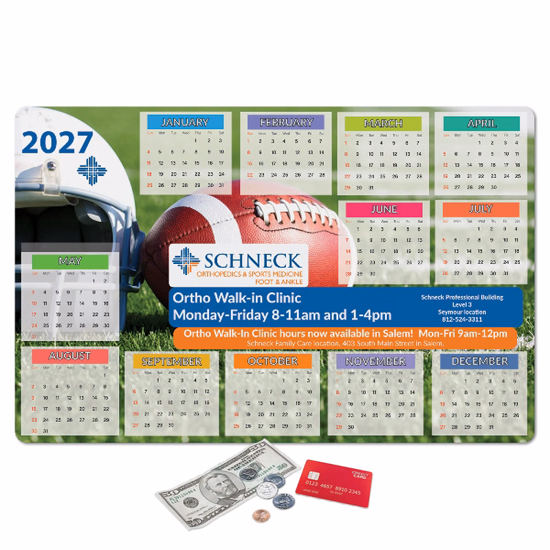 Vynex Peel&Place Ultra Thin Removable/Repositionable Calendar Counter Mat-11"x17"x.015"