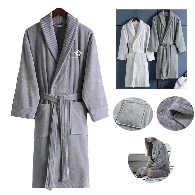 Bathrobe Cut Pile Pure Cotton Bathrobe Bath Robe 1