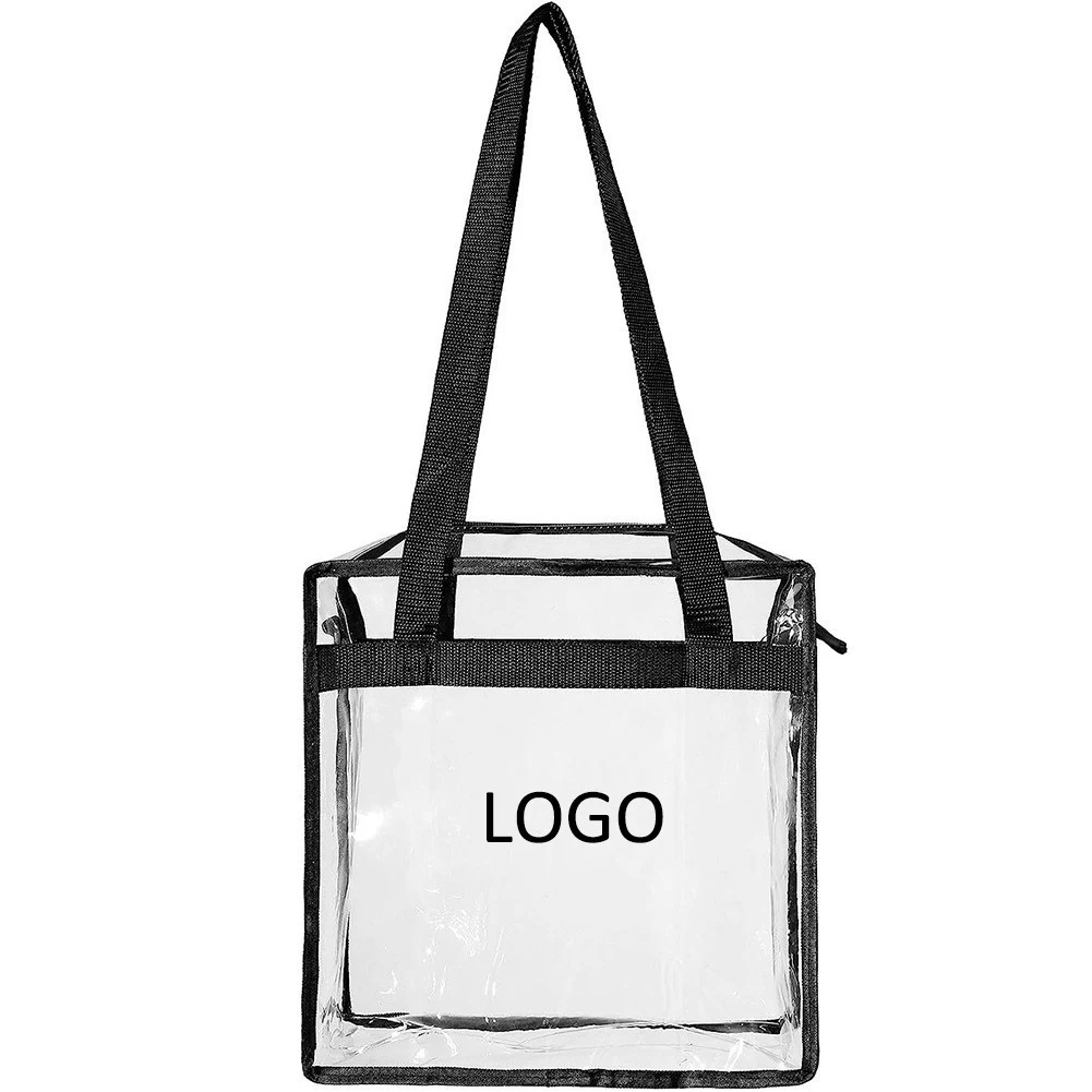 Clear PVC Zipper Tote Bag, custom tote bag with logo imprint 1